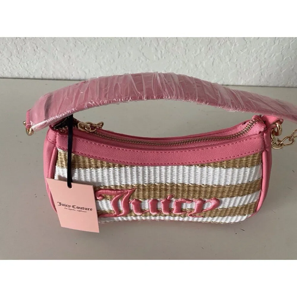 Juicy Couture Juicy‎ Gelato Shoulder Bag Natural White Pink Lemonade NEW